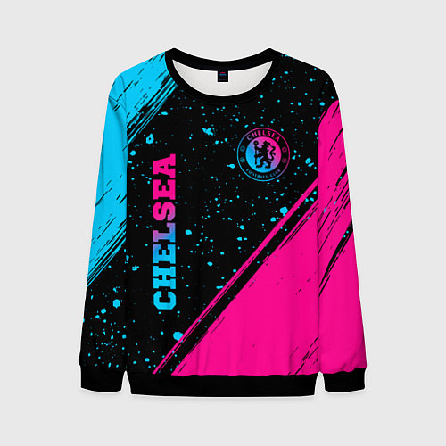 Мужской свитшот Chelsea - neon gradient: надпись, символ / 3D-Черный – фото 1