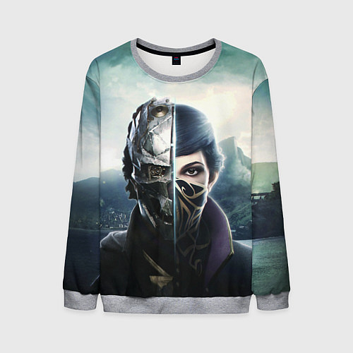 Мужской свитшот Dishonored - Эмили Колдуин / 3D-Меланж – фото 1