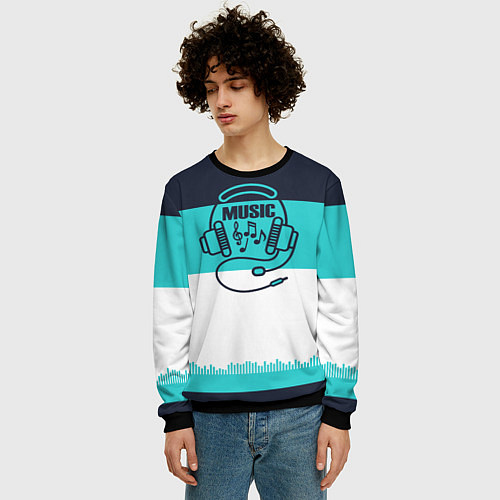 Мужской свитшот Твой ритм / 3D-Черный – фото 3