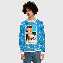 Свитшот мужской Доктор Ливси с черепом и ромом, цвет: 3D-белый — фото 2