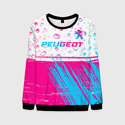 Мужской свитшот Peugeot neon gradient style: символ сверху