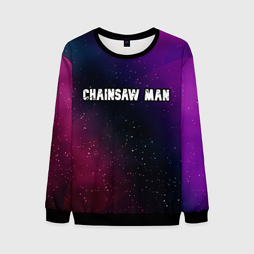 Мужской свитшот Chainsaw Man gradient space / 3D-Черный – фото 1