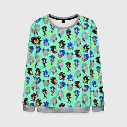 Свитшот мужской Ежик Соник и его друзья, цвет: 3D-меланж