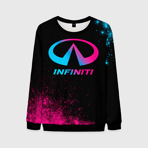 Мужской свитшот Infiniti - neon gradient / 3D-Черный – фото 1