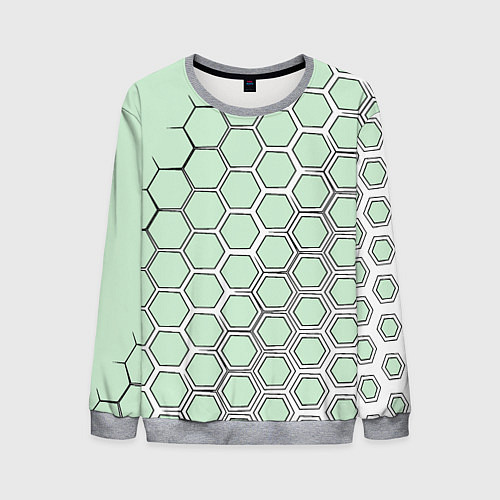 Мужской свитшот Соты в геометрии / 3D-Меланж – фото 1