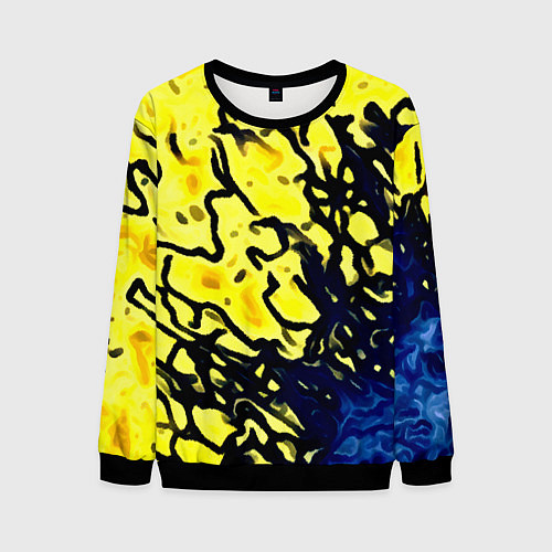 Мужской свитшот Клякса и краски / 3D-Черный – фото 1