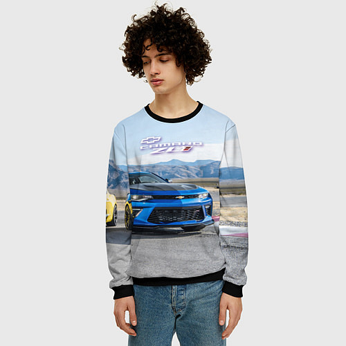 Мужской свитшот Chevrolet Camaro ZL 1 - Motorsport / 3D-Черный – фото 3