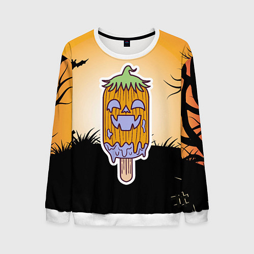 Мужской свитшот Тыквенное мороженое / 3D-Белый – фото 1