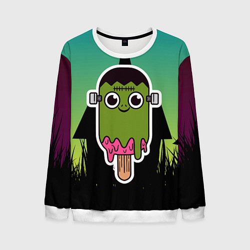 Мужской свитшот Мороженое - зомби / 3D-Белый – фото 1