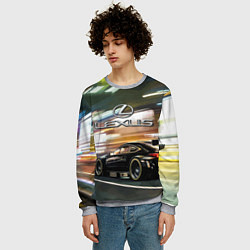 Свитшот мужской Lexus - скорость режим, цвет: 3D-меланж — фото 2