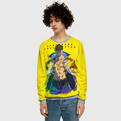 Свитшот мужской Взрослый Дэвид - Киберпанк аниме, цвет: 3D-меланж — фото 2