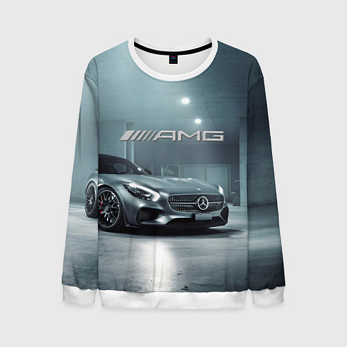 Мужской свитшот Mercedes AMG - Motorsport / 3D-Белый – фото 1