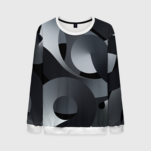 Мужской свитшот Спирали абстракция / 3D-Белый – фото 1