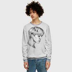 Свитшот мужской Чимин Рисунок карандашом, цвет: 3D-меланж — фото 2