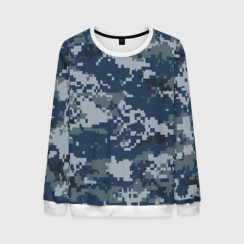 Мужской свитшот Камуфляж Росгвардия цифра / 3D-Белый – фото 1