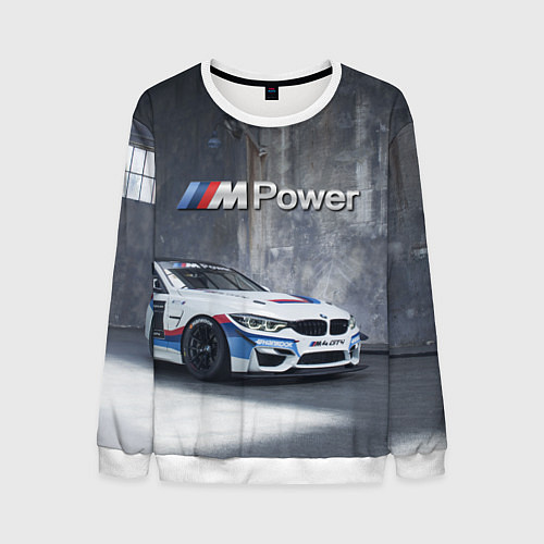 Мужской свитшот BMW M4 GT4 - racing team - motorsport / 3D-Белый – фото 1