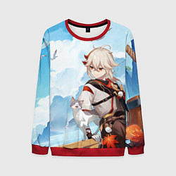 Свитшот мужской Кадзуха и кот, цвет: 3D-красный