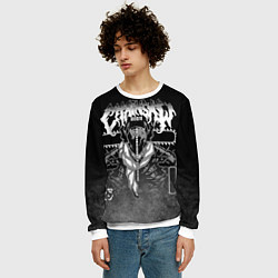 Свитшот мужской Chainsaw Man Gray, цвет: 3D-белый — фото 2
