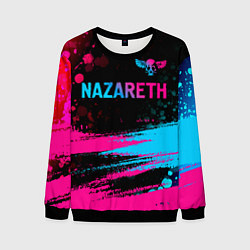Мужской свитшот Nazareth - neon gradient: символ сверху