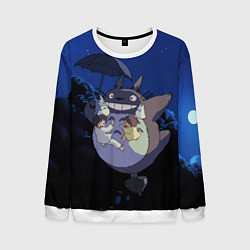 Свитшот мужской Night flight Totoro, цвет: 3D-белый