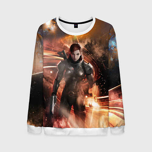 Мужской свитшот Mass Effect N7 - Jane Shepard / 3D-Белый – фото 1