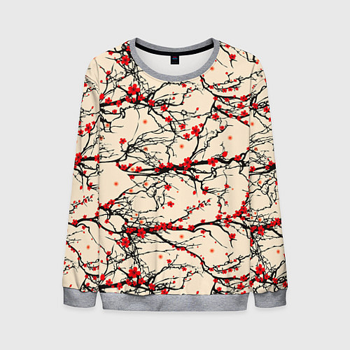 Мужской свитшот Sakura flowers / 3D-Меланж – фото 1