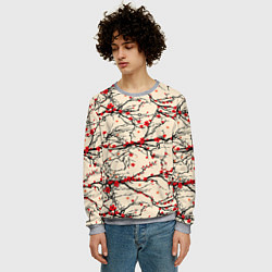 Свитшот мужской Sakura flowers, цвет: 3D-меланж — фото 2