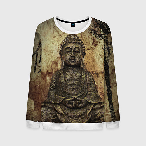 Мужской свитшот Статуя Будды / 3D-Белый – фото 1