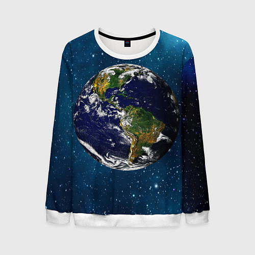 Мужской свитшот Планета Земля / 3D-Белый – фото 1
