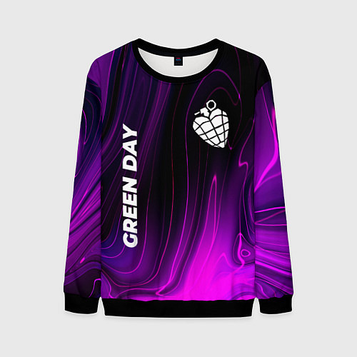 Мужской свитшот Green Day violet plasma / 3D-Черный – фото 1