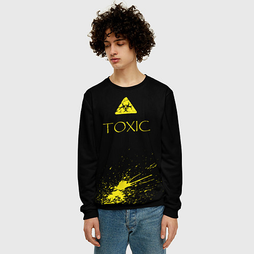 Мужской свитшот TOXIC - Биологическая опасность / 3D-Черный – фото 3