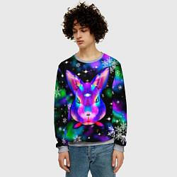 Свитшот мужской Неоновый кролик, цвет: 3D-меланж — фото 2