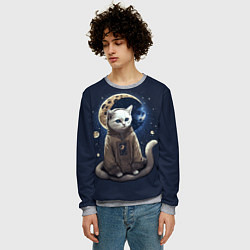 Свитшот мужской Лунный котик, цвет: 3D-меланж — фото 2