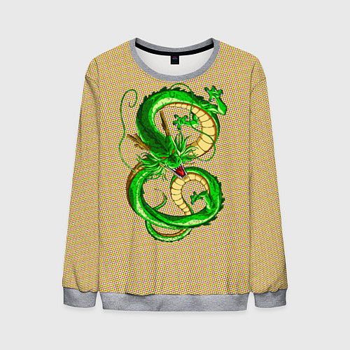 Мужской свитшот Зелёный дракон в форме цифры 8 / 3D-Меланж – фото 1