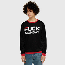 Свитшот мужской Fuck monday - antibrand, fila, цвет: 3D-красный — фото 2
