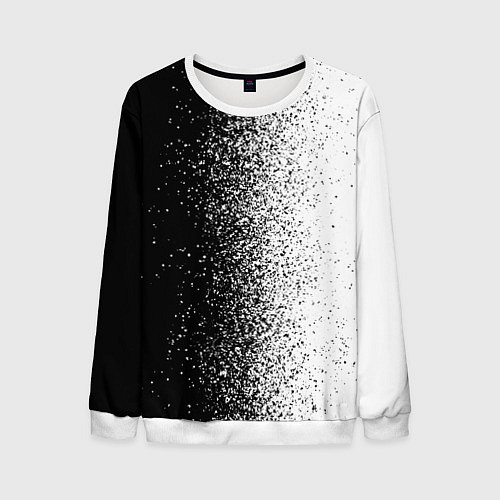 Мужской свитшот Брызги красок - Черно-белый / 3D-Белый – фото 1