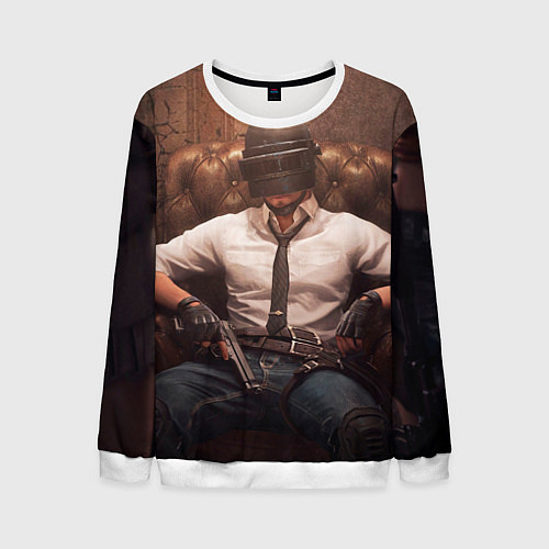 Мужской свитшот PlаyerUnknowns Battlegrounds / 3D-Белый – фото 1