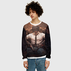 Свитшот мужской PlаyerUnknowns Battlegrounds, цвет: 3D-белый — фото 2