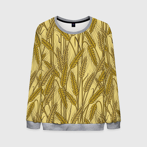 Мужской свитшот Винтажные колоски пшеницы / 3D-Меланж – фото 1