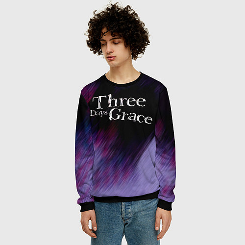 Мужской свитшот Three Days Grace lilac / 3D-Черный – фото 3