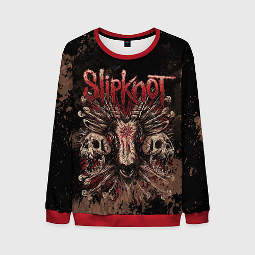 Мужской свитшот Slipknot skull / 3D-Красный – фото 1