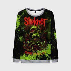 Свитшот мужской Slipknot green череп, цвет: 3D-меланж