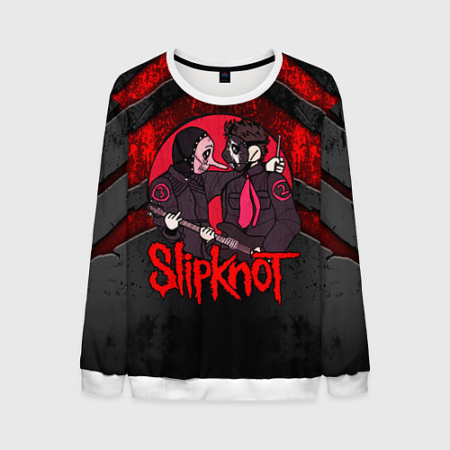 Мужской свитшот Slipknot black and red / 3D-Белый – фото 1