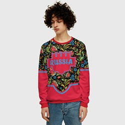 Свитшот мужской Россия-красивая страна цветов и узоров, цвет: 3D-красный — фото 2