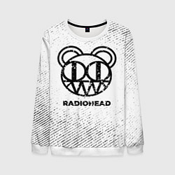 Мужской свитшот Radiohead с потертостями на светлом фоне