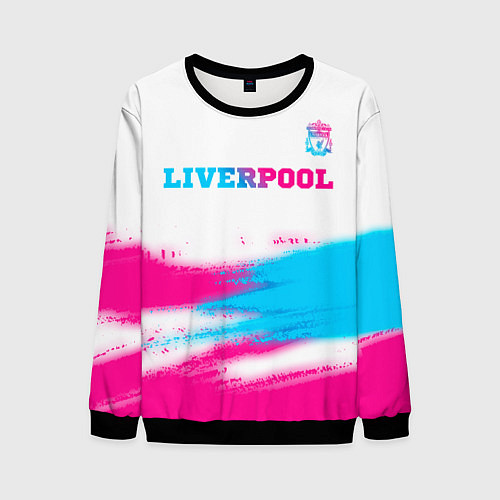 Мужской свитшот Liverpool neon gradient style: символ сверху / 3D-Черный – фото 1