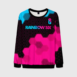 Мужской свитшот Rainbow Six - neon gradient: символ сверху
