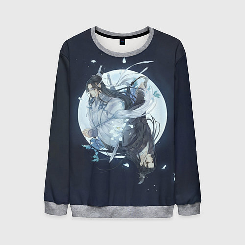 Мужской свитшот Ванцзи Усянь и Луна - Магистр дьявольского культа / 3D-Меланж – фото 1