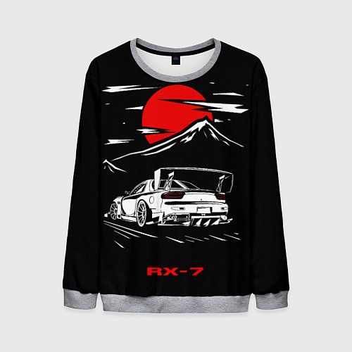 Мужской свитшот Мазда RX - 7 JDM Style / 3D-Меланж – фото 1