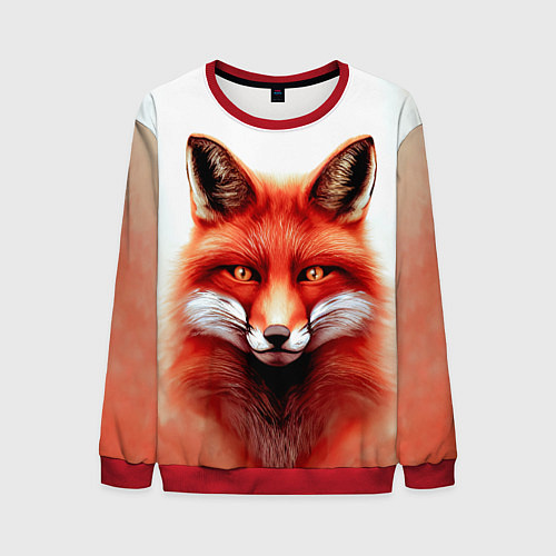 Мужской свитшот Пламенный лис / 3D-Красный – фото 1